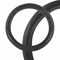 Оплетка SKYWAY Art-7 M (370-390мм) Черная экокожа /10шт